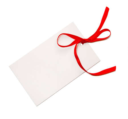 blank price tags on white backgroundの写真素材