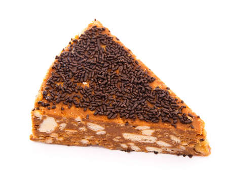 piece of cake on a white backgroundの写真素材