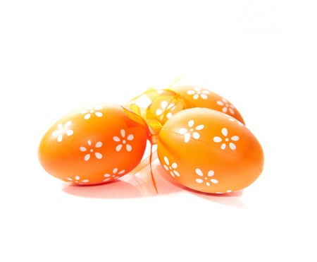 Painted Colorful Easter Egg on white backgroundの写真素材