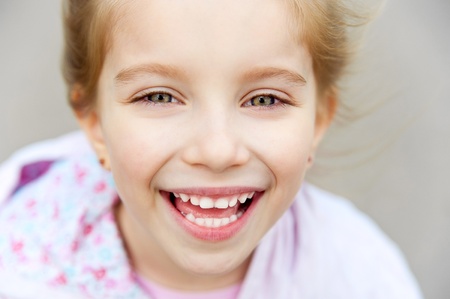 Portrait of a beautiful liitle girl close-upの写真素材