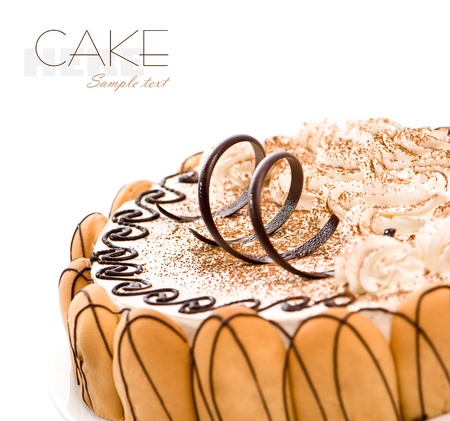 sweet cake ower white backgroundの写真素材