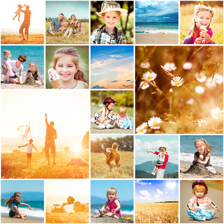 collage of photos on a summer themeの写真素材