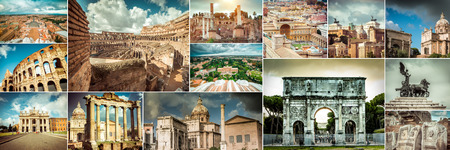 Collage of photos from Rome. Italyのeditorial素材