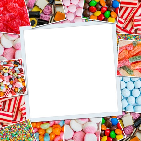 Frame photos of candies and jelliesの写真素材