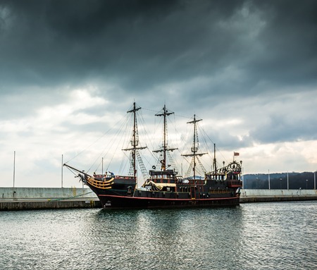 Pirate tourist ship in Sopot. Polandの写真素材