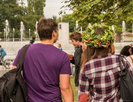 Warsaw, Poland -JUNE 20: Festival of midsommar near the old town in Warsaw, Poland June 20, 2015のeditorial素材