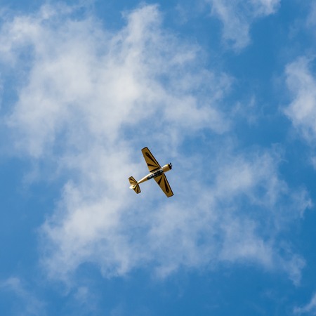 airplane in the sky  on Ukraine Independence Day in Kharkivの写真素材