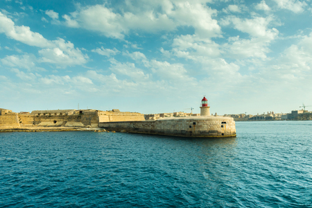 Old lighthouse at Valletta. Maltaの写真素材
