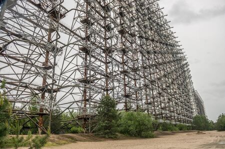 abandoned Soviet radar facility DUGA in Chernobylの写真素材