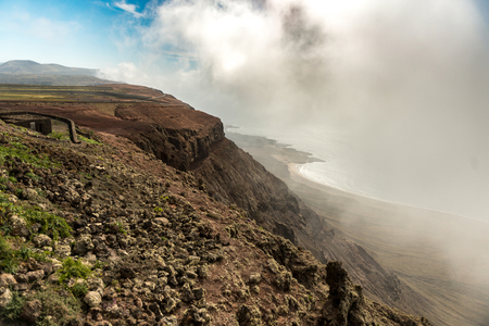 view on the neighboring isle from Lanzarote, Canary Islesの写真素材