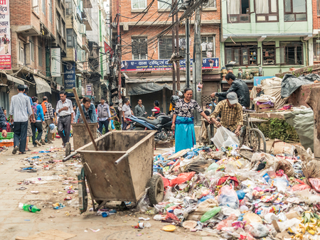 People walking at Durbar Square in Kathmanduのeditorial素材