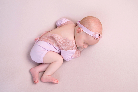 Sweet sleeping newborn babyの写真素材