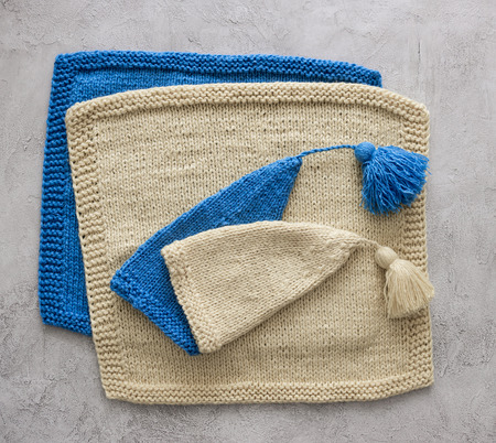 set of tender knitted hats for newborn