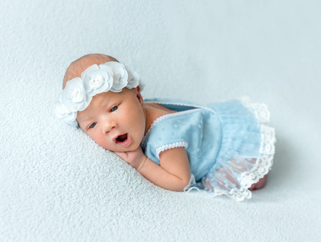 cute newborn baby girlの写真素材