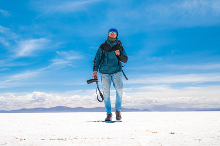 Photographer in Salar de Uyuniの写真素材