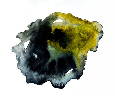 Watercolor painting in dark and goldenの写真素材