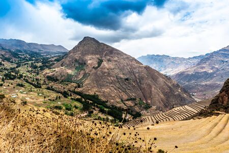 Mountains near Incas civilization, Pisac, Peruのeditorial素材