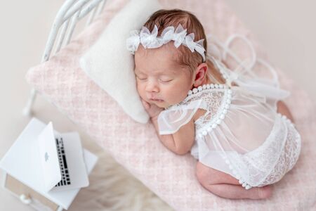 Cute asleep newbornの写真素材