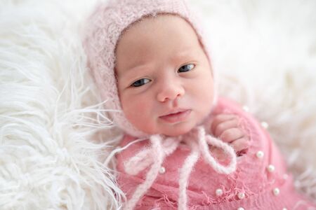 Lovely sleeping newbornの写真素材