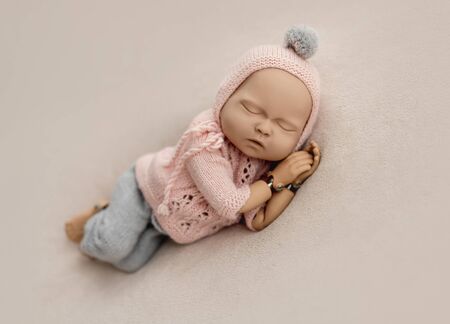 Mannequin of newborn for photo posingの写真素材