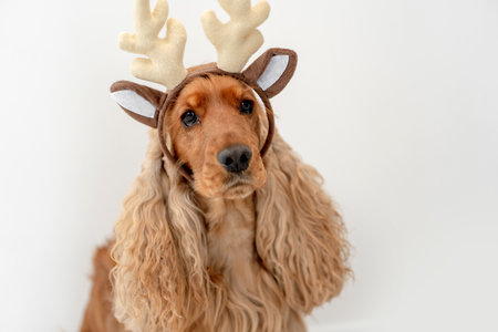 English cocker spaniel dog at homeの写真素材