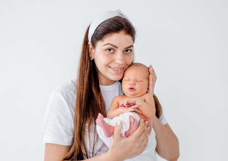 Mother with newborn babyの写真素材
