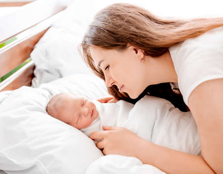 Mother with newborn baby