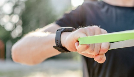 Man doing workout outdoors