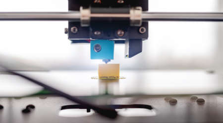 Man with 3D printer