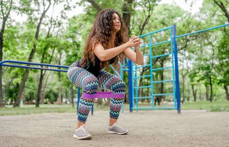 Girl exercising outdoors