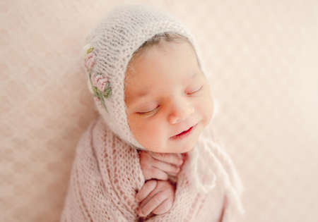 Newborn baby girl portrait