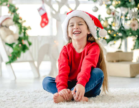 Child girl in Christmas timeの写真素材