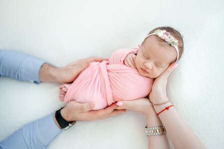 Newborn baby girl portrait