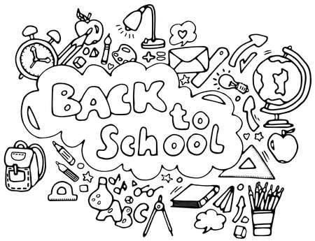 Back to school doodlesのイラスト素材