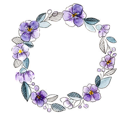 Watercolor art paintingsの写真素材