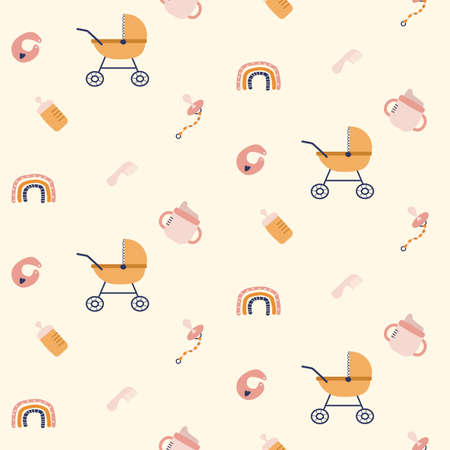 Stroller with milk bottle pattern