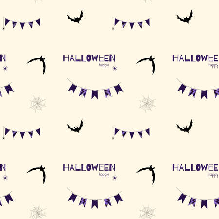 Pumpkins with bats patternのイラスト素材
