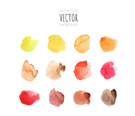 Watercolor paintings symbolized. Beautiful abstract aquarelle spots and smears drawings with space for textのイラスト素材