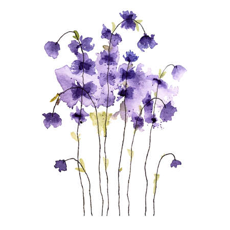 Watercolor flower paintingのイラスト素材