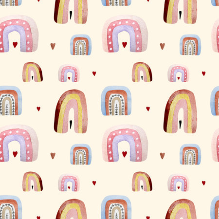 Watercolor rainbow patternの写真素材