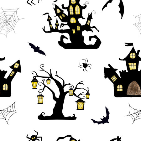 Halloween vector drawingsのイラスト素材