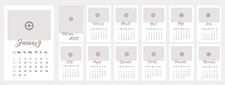 Vector calendar for 2023 yearのイラスト素材