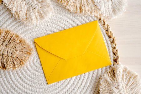 Envelope on simple boho design background