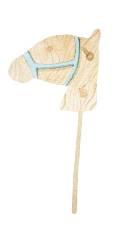 Watercolor wooden toys for infant babyの写真素材