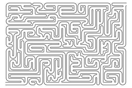 Vector maze isolated on white background. Education logic game labyrinth for kids. With the solution.のイラスト素材