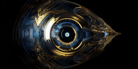 Digital computer eye - artificial Intelligence on internet, concept of future smart technologiesの素材