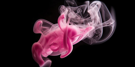 Dense Pink Smoke as Abstract Background , generative AIの素材