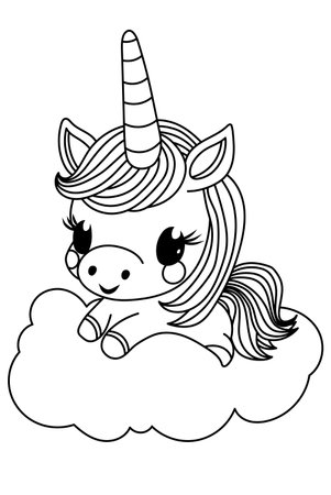 Unicorn Coloring Book Page For Kids Is A Fun Activityのイラスト素材