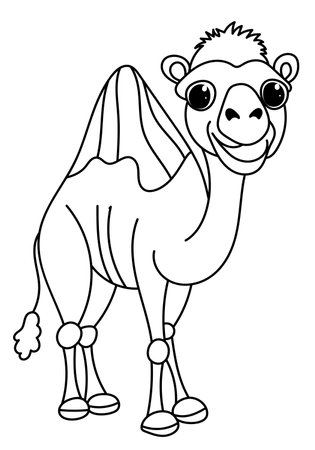 Camel Coloring Page For Kids Is A Creative Book For Coloringのイラスト素材
