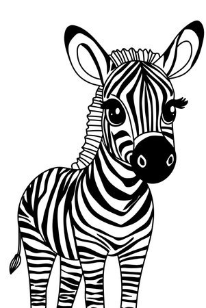 Zebra Coloring Page For Kids Is A Creative Book For Coloringのイラスト素材